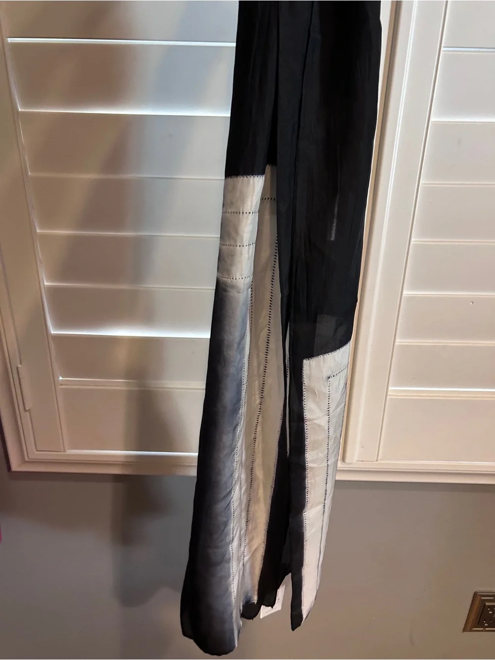 Eileen Fisher Silk scarf Gray Black One Size